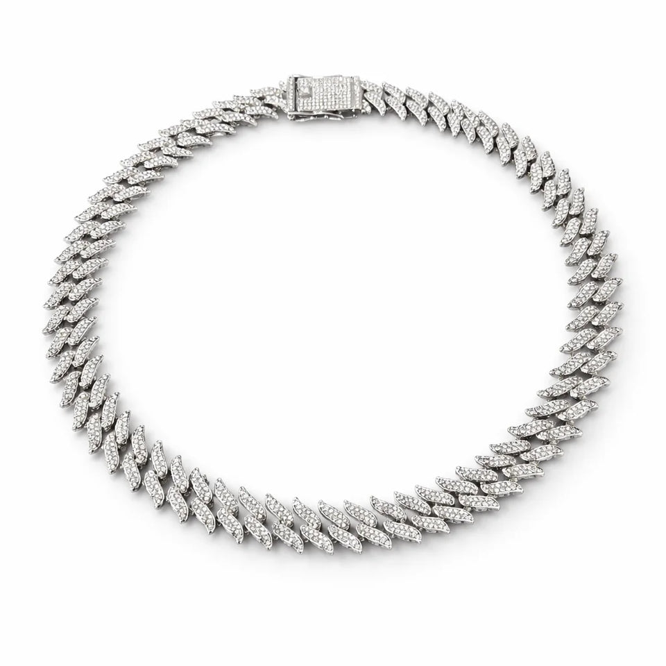 Corrente, Cravejado, Ice, Espinhada, Prata, Ouro,  Alaska Joias