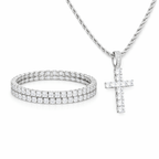 Pingente, Ice, Cravejado, Colar, Crucifixo, Prata, Riviera, Pulseira, Alaska Joias