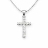 Pingente Crucifixo Cravejado Ice + Colar Fino Alaska Joias