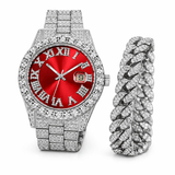 Relógio Cravejado Ice + Pulseira Cravejada (Brinde) Alaska Joias