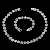 KIT Corrente Redonda Cravejada Ice + Pulseira Alaska Joias