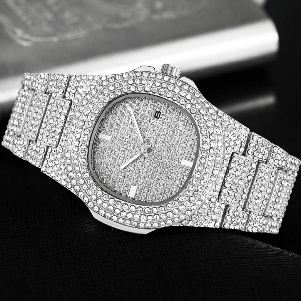 Relógio, Ice, Cravejado, Patek, Alaska Joias