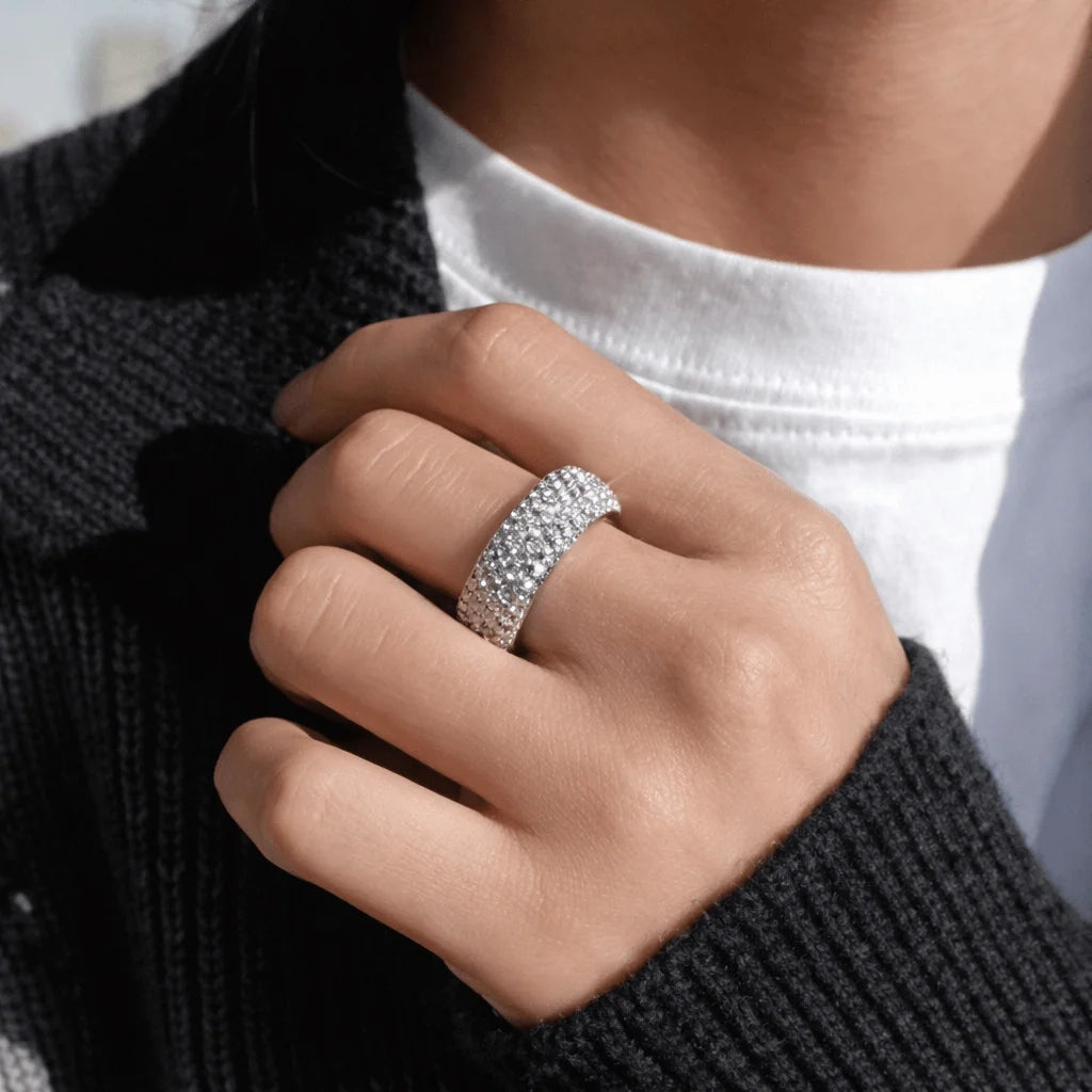 Anel, Ice, Cravejado, Dedeira, Prata, Ouro, Alaska Joias