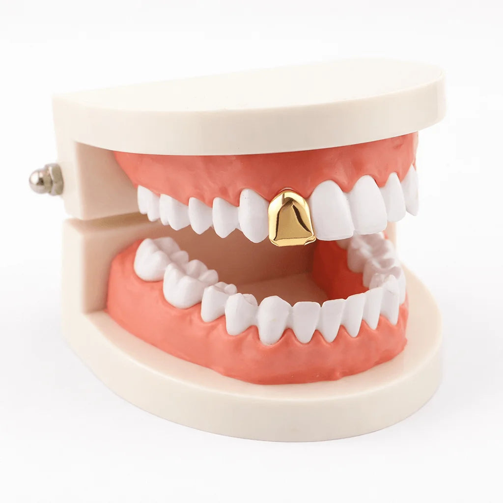 Grillz, Banhado, Tamanho, Um Dente, Único, Prata, Ouro, Alaska Joias