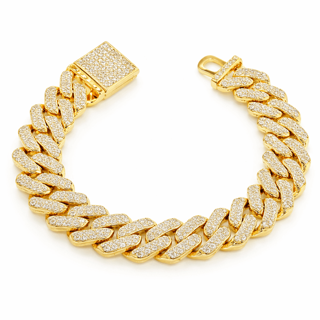 Pulseira, Cravejado, Ice, Prong, Prata, Ouro, Alaska Joias