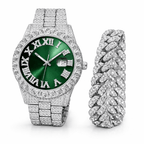 Relógio, Ice, Cravejado, Pulseira, Brinde, Verde, Vermelho, Alaska Joias