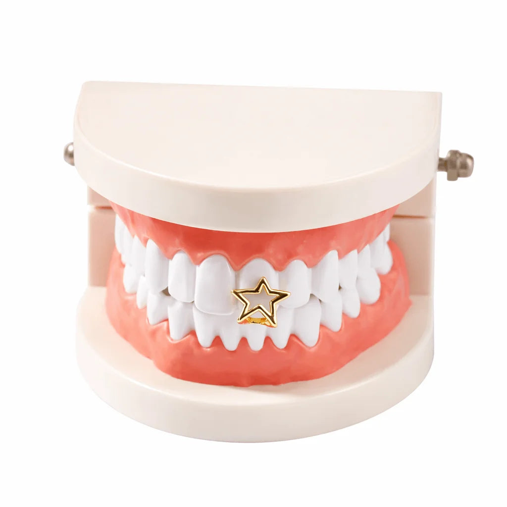 Grillz, Banhado, Tamanho, Estela, Único, Prata, Ouro, Alaska Joias